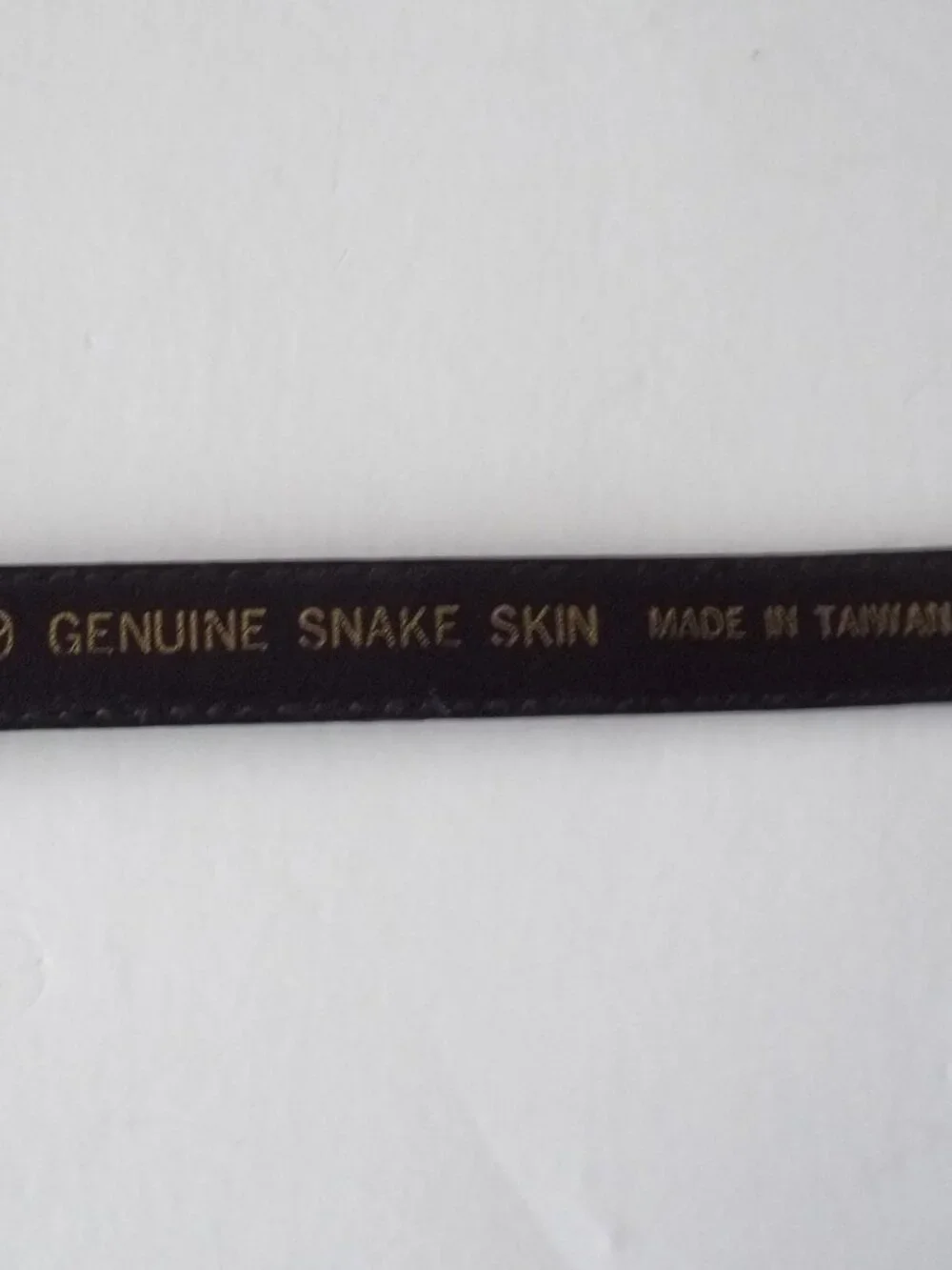 Vintage Genuine Snake Skin Ladies Skinny Belt, Black, M/L Taiwan, NWT